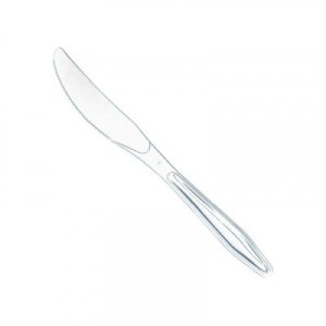 Disposable knives transparent, 17 cm, 50 pcs